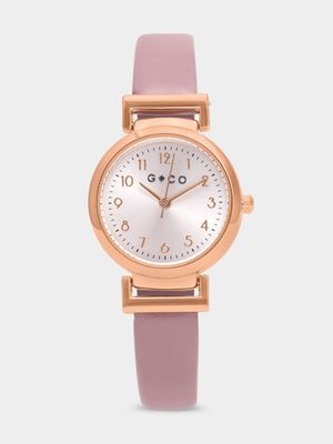 Mauve & Rose Gold Arabic Watch