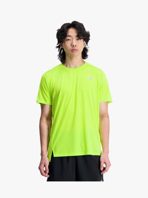 Mens New Balance Accelerate Lime Short Sleeve Top