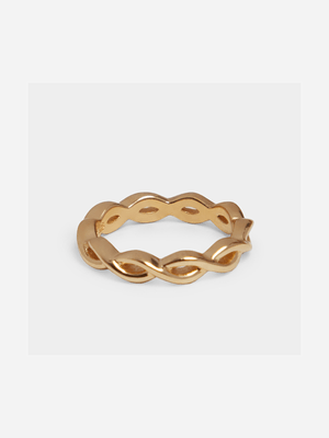18ct Gold Plated Intertwined Twist Gold Ring
