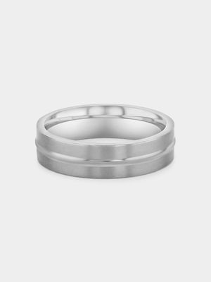 Stainless Steel Brushed Centre Groove Ring