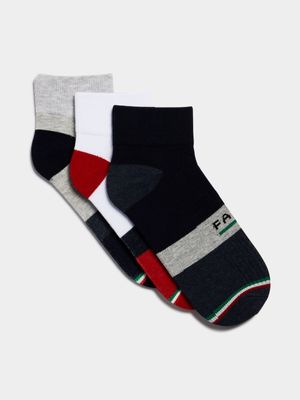 Fabiani Men's 3-Pack Nautical Sneaker Socks