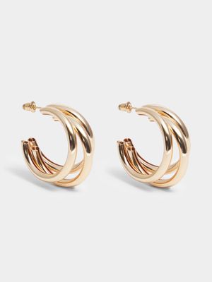 Women's Gold Mini Twist Hoop Earrings