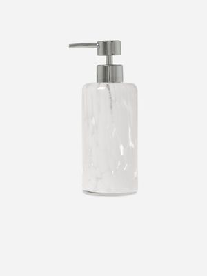 Soap Dispenser White Speckle Glass