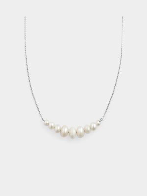 Sterling Silver Freshwater Pearl Graduated Necklace
