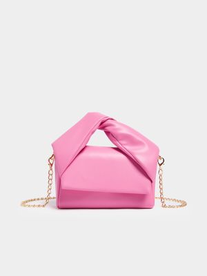Women's Pink Twisted Handle Bag