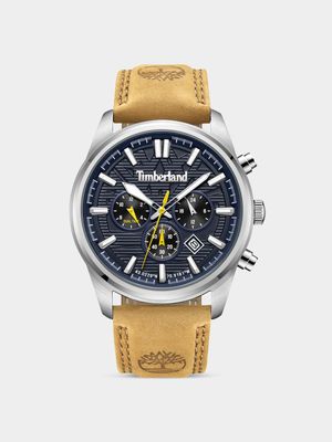 Timberland Northbridge Stainless Steel Navy Dial Tan Leather Chronograph Watch