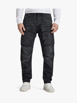 G-Star Men's 3D Straight Tapered Denim Black Cargo Pants