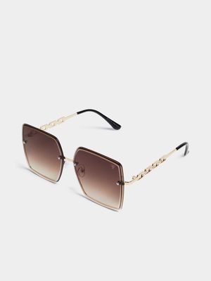 Metal Chain Framelss Sunglasses