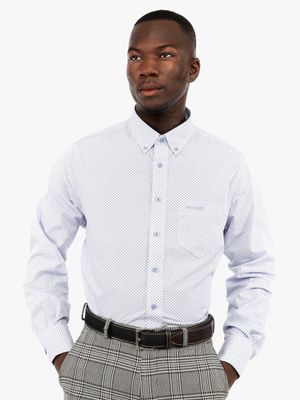 Men's Pringle White Riley Geo Flower Print Classic Shirt