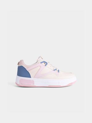 Womens TomTom Casual Low Cut Beige/Pink Sneaker