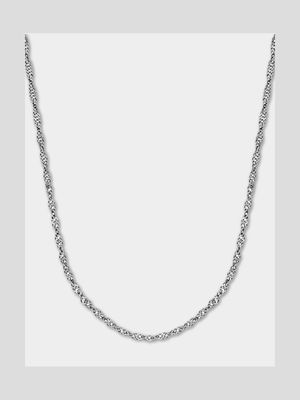 Sterling Silver Women's Twisted Singapore Necklace