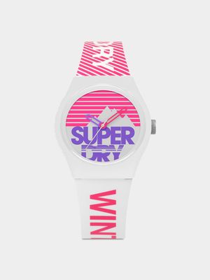 Superdry Women's Urban Alpine White Silicone Watch