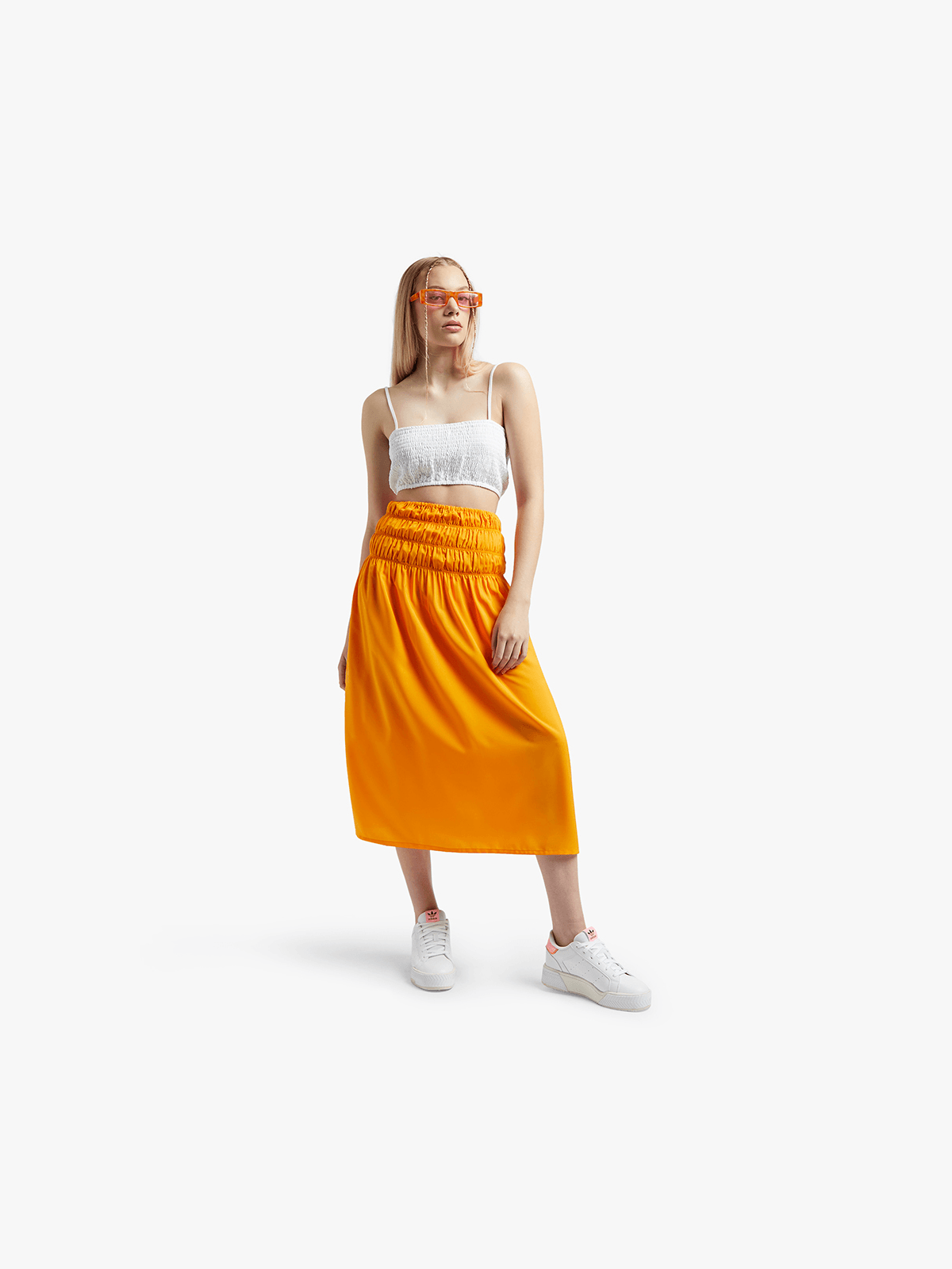 Women's Orange CoOrd Bask Skirt