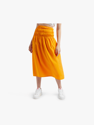 Women's Orange Co-Ord Bask Skirt