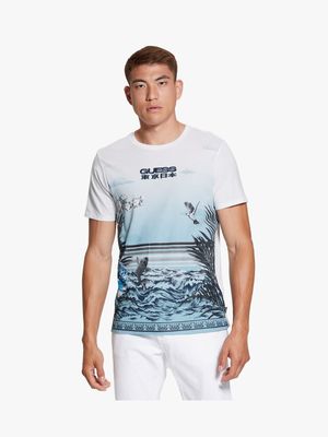 Men's Guess White  Lagoon T-shirt
