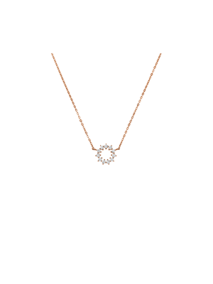 Rose Gold Cubic Zirconia,  Circle of Life Pendant on chain