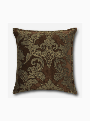 Scatter Cushion Damask Chocolate 60x60