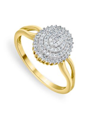 Yellow Gold 0.26ct Diamond Sweet Cluster Oval Ring
