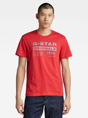 G-Star Men's Reflective Originals Graphic Red T-Shirt