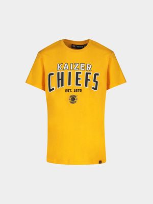 Boy's Kaizer Chiefs Yellow Collegiate Letters T-shirt