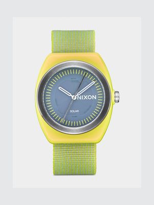 Nixon Women's Light Wave Citrus Solar Fabric Woven Strap Watch