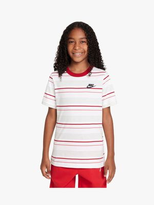 Nike Unisex Youth NSW White/Red T-shirt