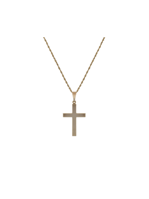 Yellow Gold & Sterling Silver Cross Pendant