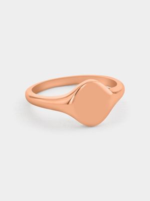 Rose Gold Plated Women’s Mini Round Signet Ring