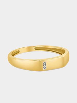 Yellow Gold Earth Grown Diamond Vertical Channel Ring