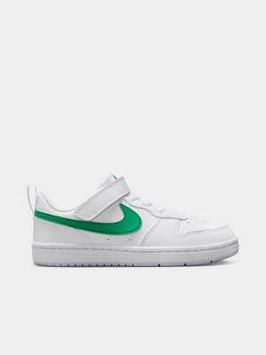 Junior Pre-School Nike Court Borough Low White/Green Sneakers