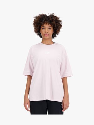 New Balance Women's Essentials Mauve Oversized T-Shirt