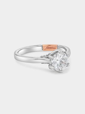 White & Rose Gold 0.50ct Diamond Flawless Solitaire Ring