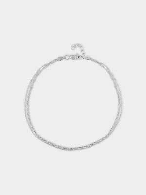 Sterling Silver Women's Double Row Anklet