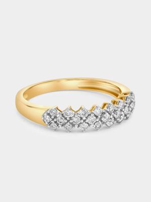 Yellow Gold 0.33ct Diamond Chevron Ring