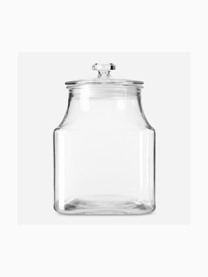 Square Glass Canister With Lid 2.8L