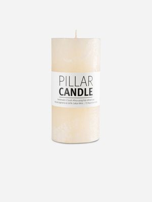 pillar candle rustic cream 7.3x15cm