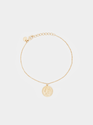 18ct Gold Plated Bracelet Chain with Coin