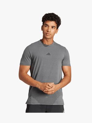 Mens adidas Designed For Training Grey Workout Tee