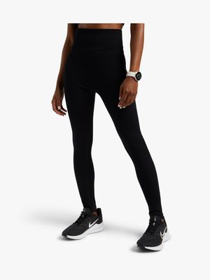 Women's TS Side Panel Ribbed Seamless Black Tights