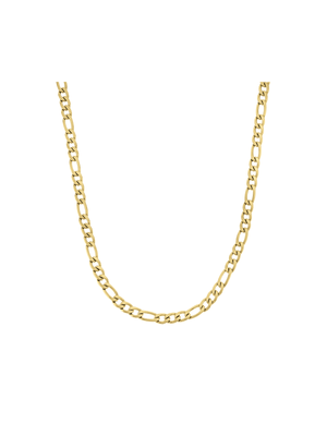 Stainless Steel Gold Tone Men's Figaro Chain