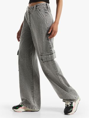 Women's Grey Carpenter Utility Jeans
