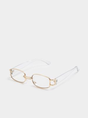 Redbat Unisex White/Gold Glasses