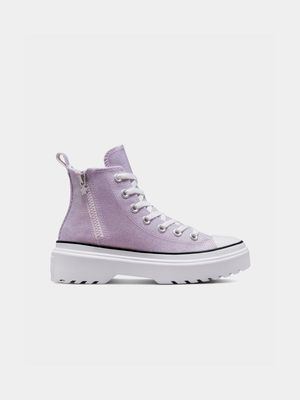 Junior Grade-School Converse All Star Lugged Lift Glam Violet Sneakers