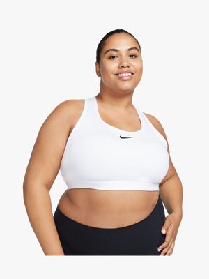 Womens Nike Swoosh Medium Impact Plus Size White Bra