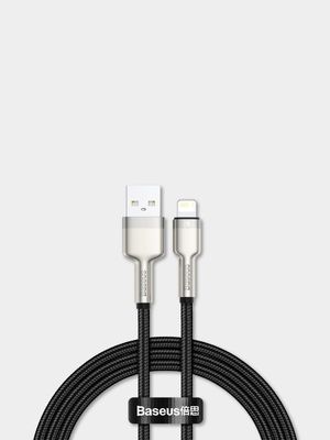 Baseus 2.4a Cafule Metal Series USB Type-a to Lightning Cable - Black - 0.25 M
