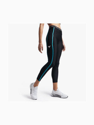 Women's Under Armour Project Rock Black/Blue Tights