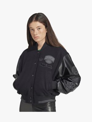 adidas Originals Women's Black Oversized Collegiate Jacket