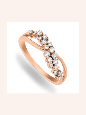 9ct Rose Gold 0.25ct Diamond Infinity Scatter Band