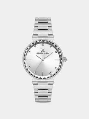 Daniel Klein Silver Plated Stainless Steel Bracelet Watch