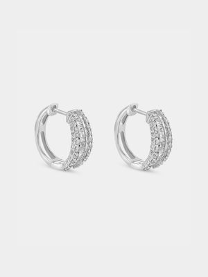 White Gold 0.50ct Diamond Women’s Channel Huggie Earrings